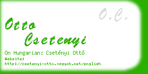 otto csetenyi business card